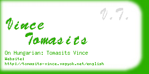 vince tomasits business card